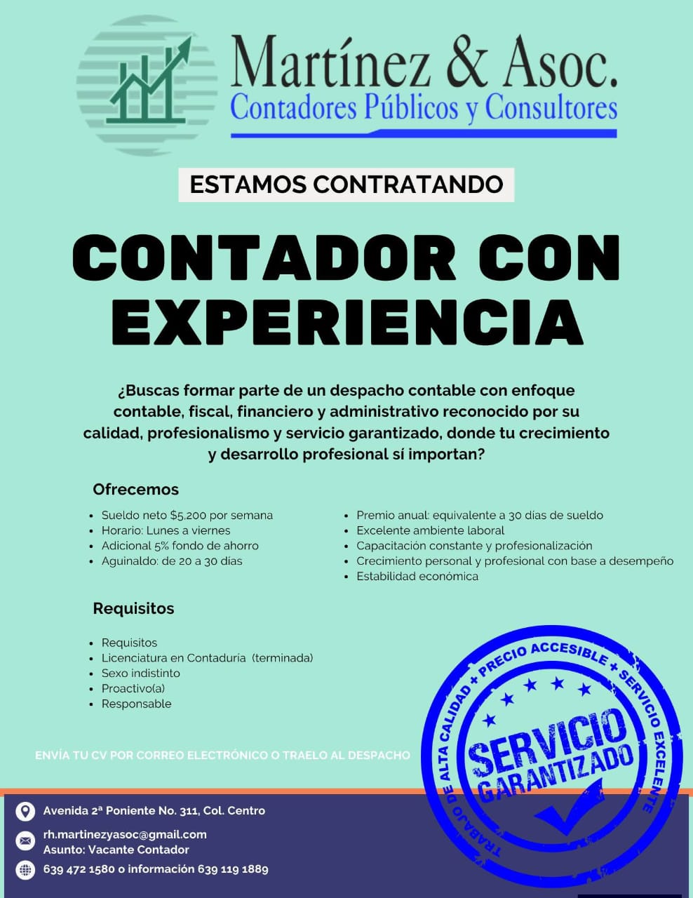 Contador con experiencia