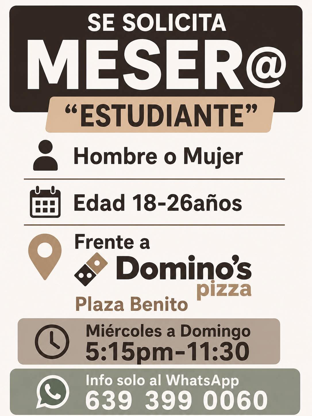 Mesera estudiante