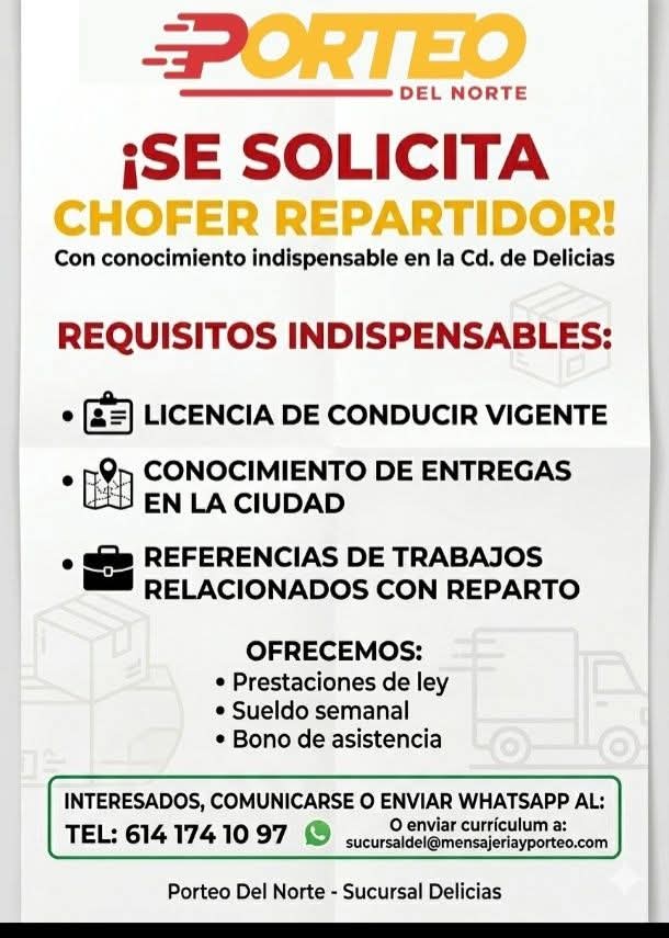 Chofer repartidor