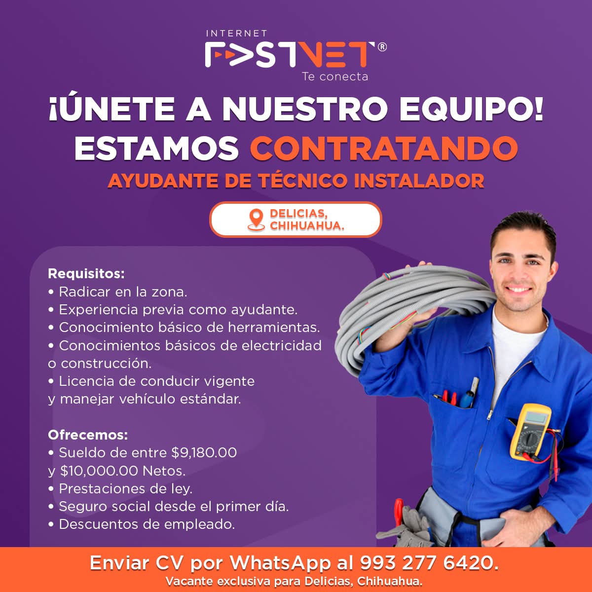 Ayudante de tecnico instalador