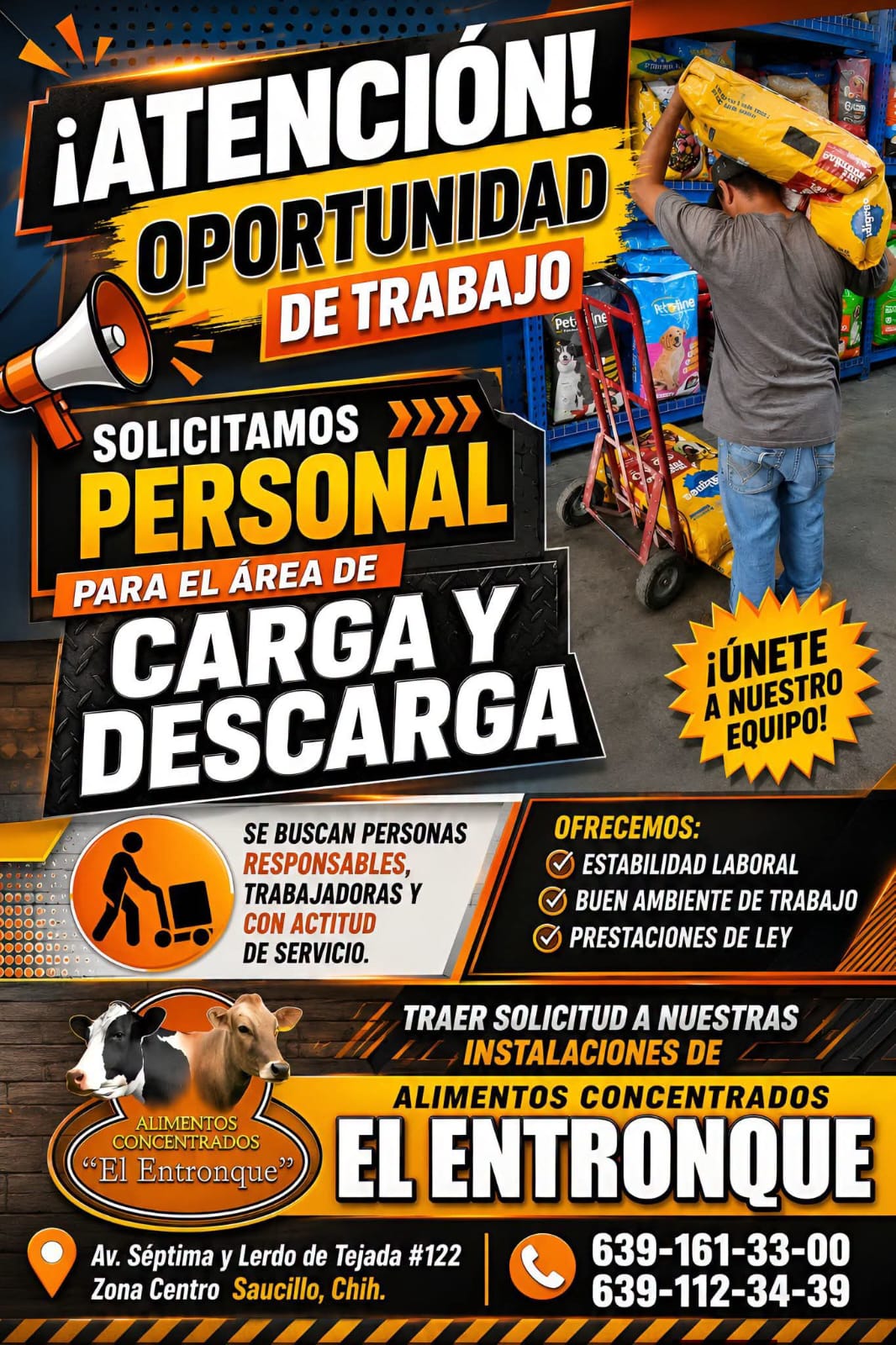 Personal para el area de carga y descarga
