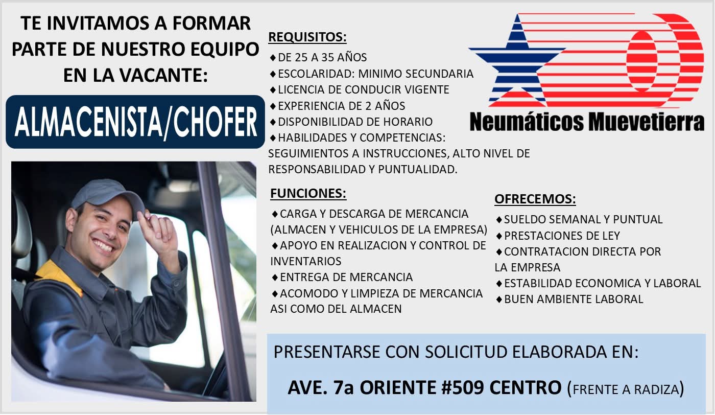 Almacenista chofer