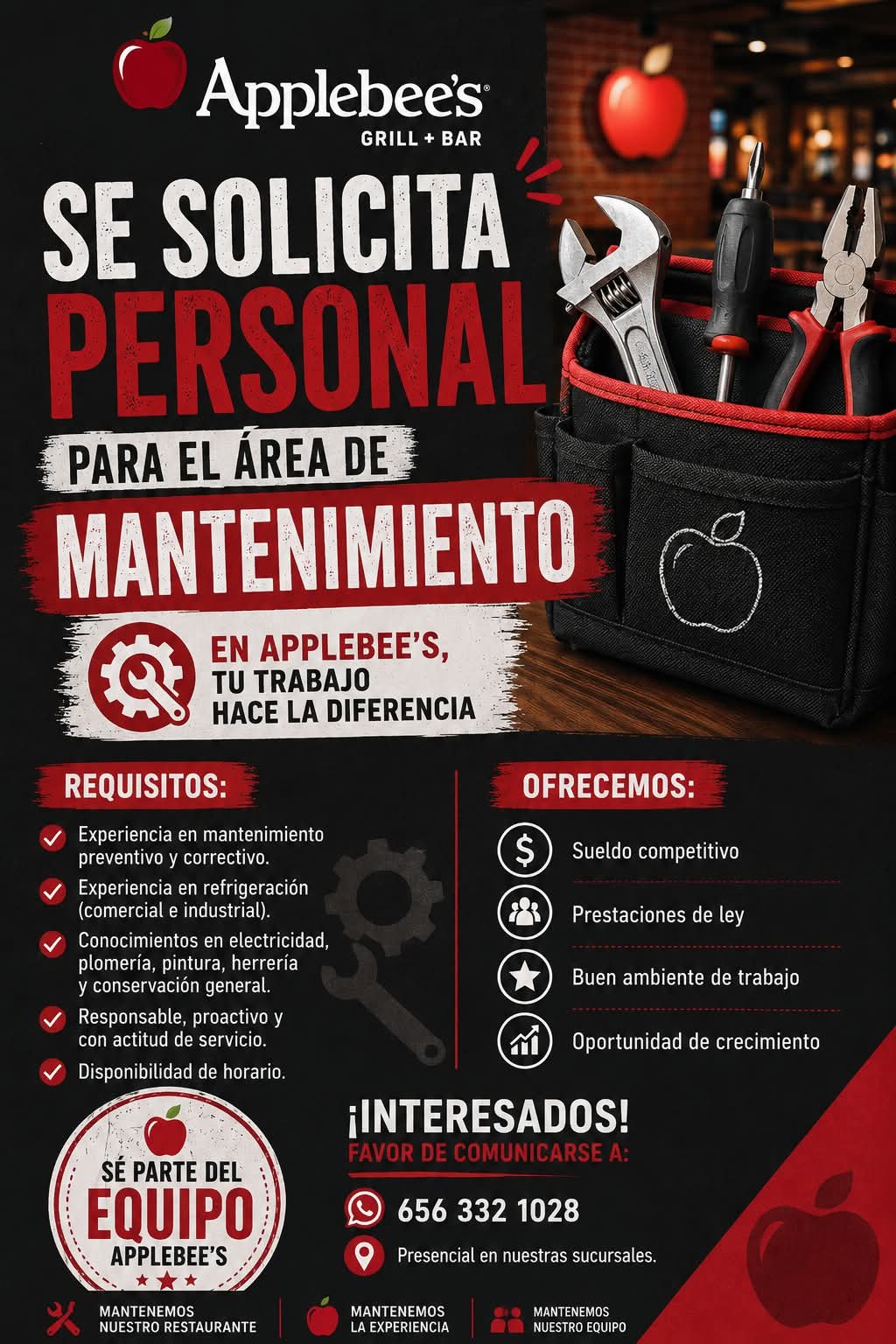 Personal para el area de mantenimiento