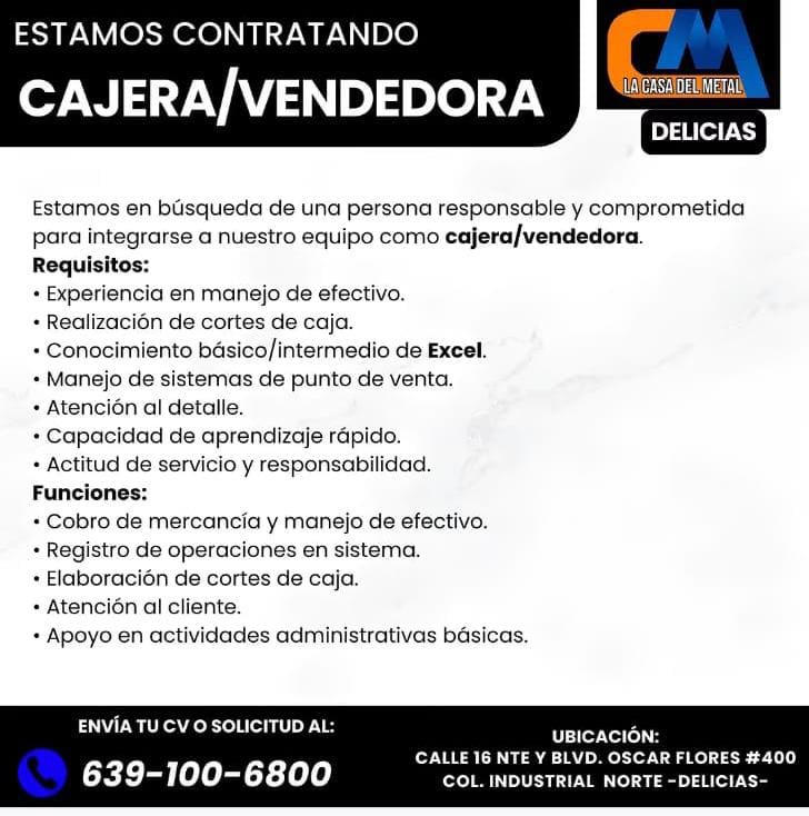 Cajera vendedora