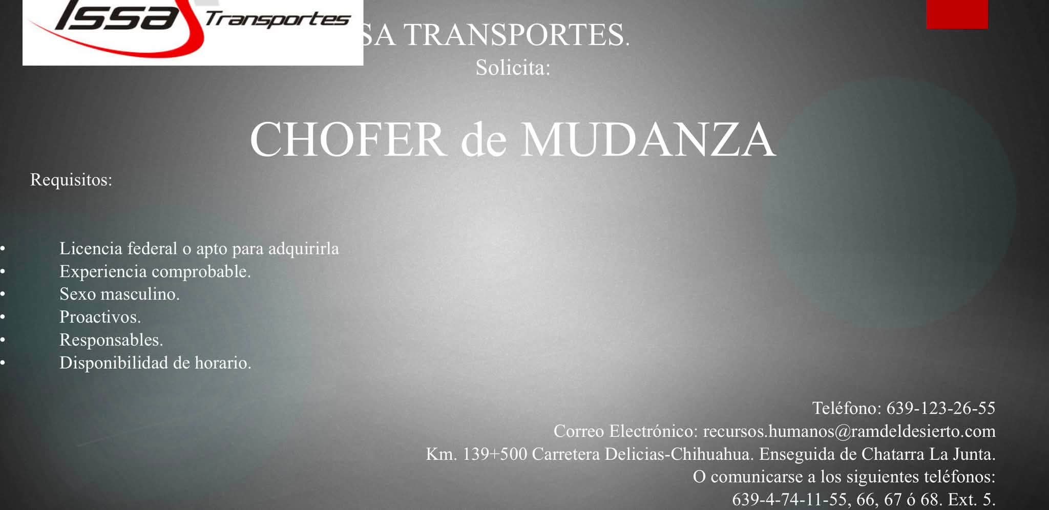 Chofer de mudanza