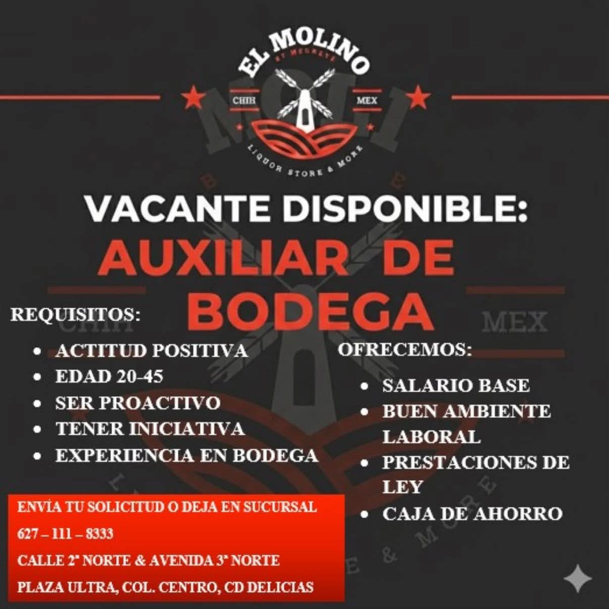Auxiliar de bodega
