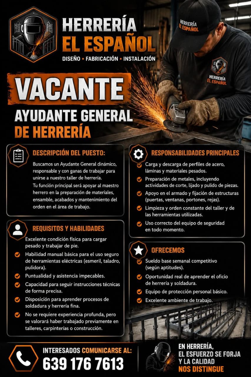 Ayudante general herreria
