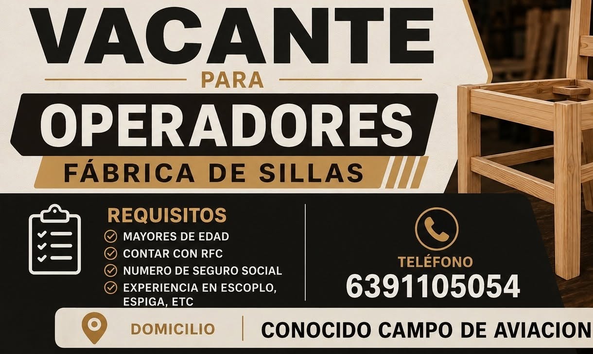 Operadores de fabricación se sillas