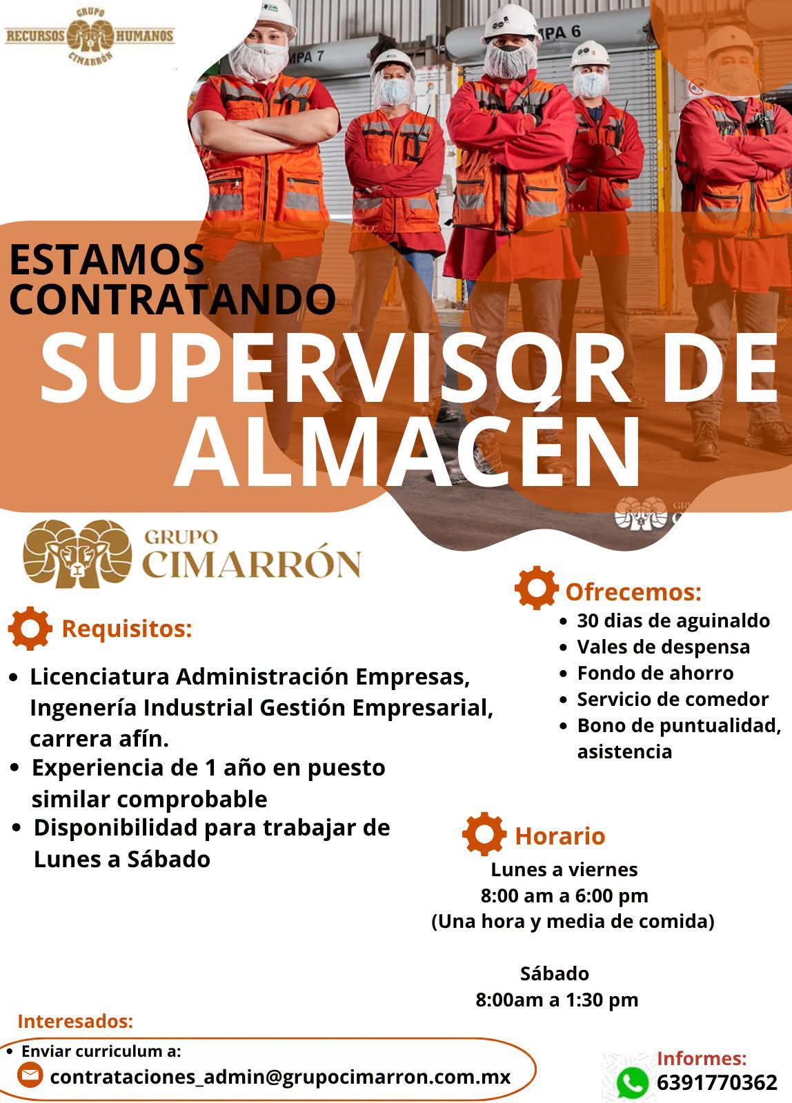 Supervisor de almacen