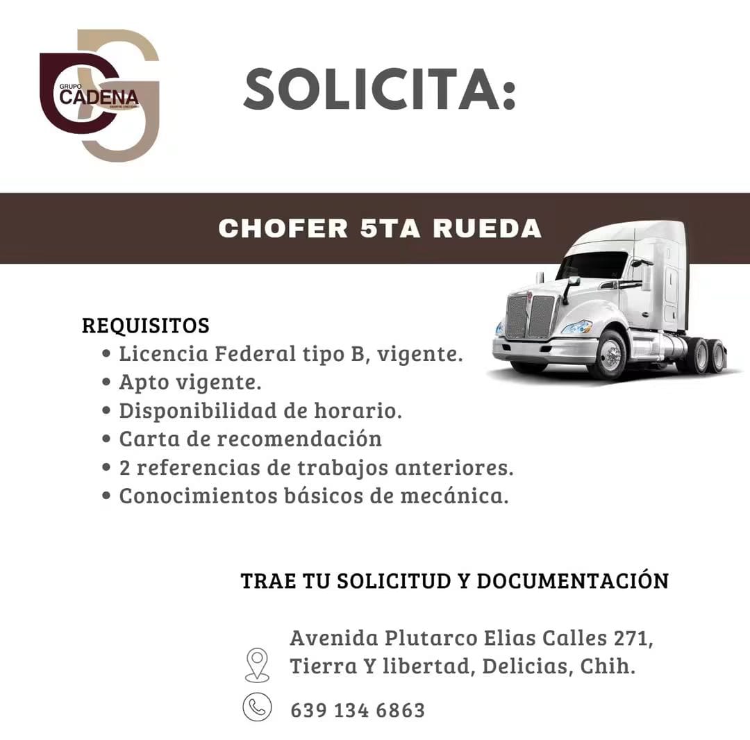 Chófer 5ta rueda