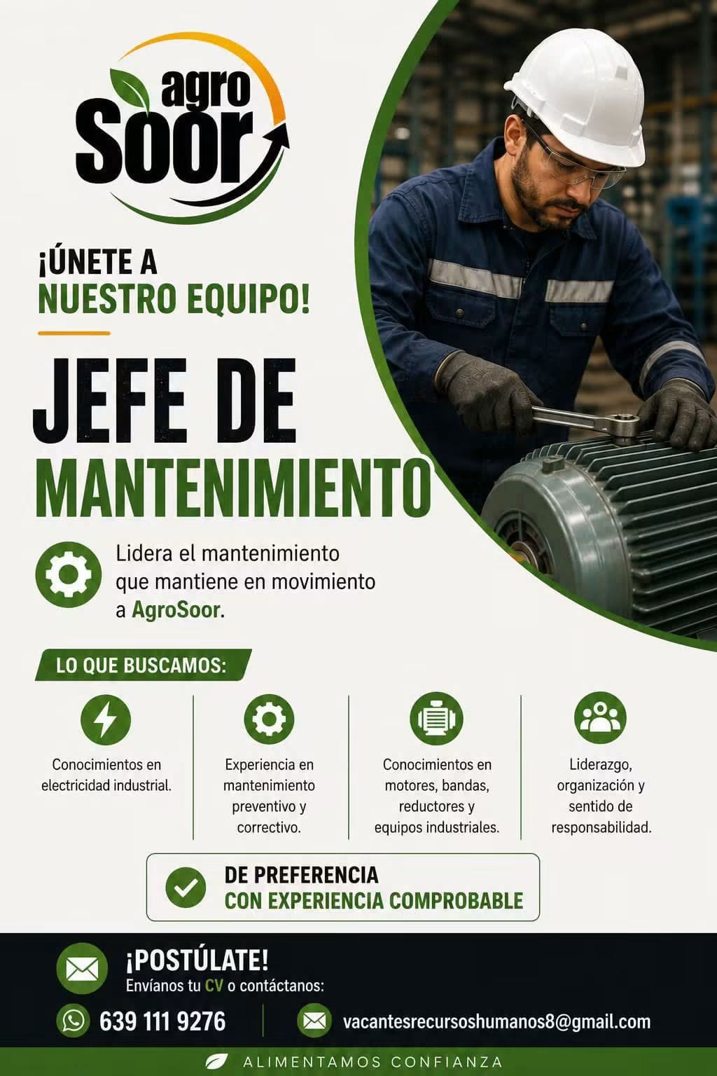 Jefe de mantenimiento
