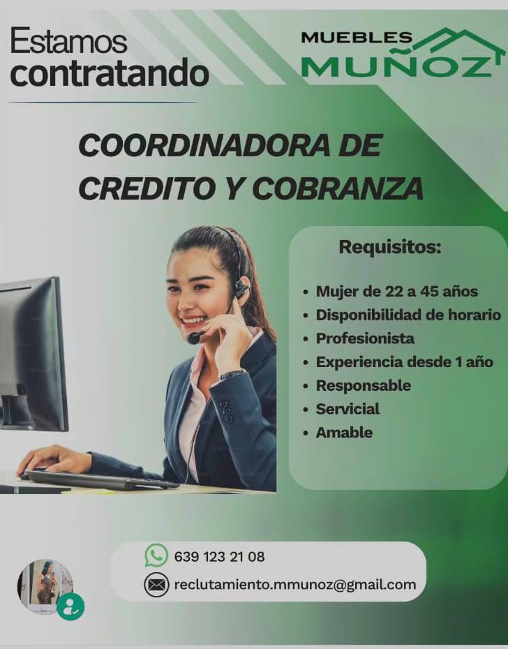 Cordinadora de credito y cobranza