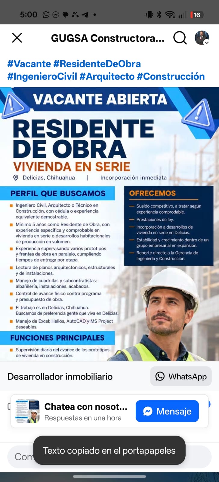 Reciente de obra