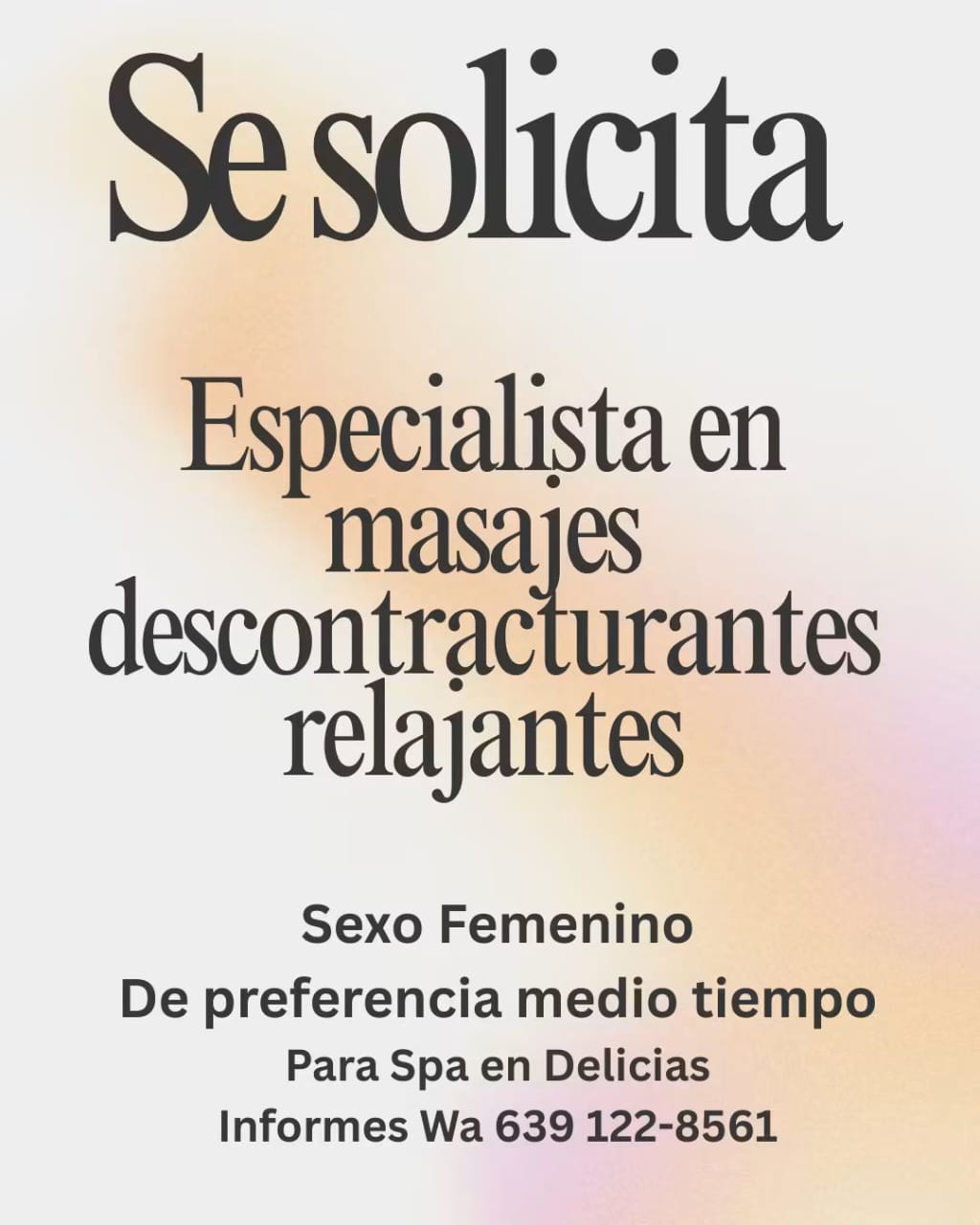 Especialista en masajes