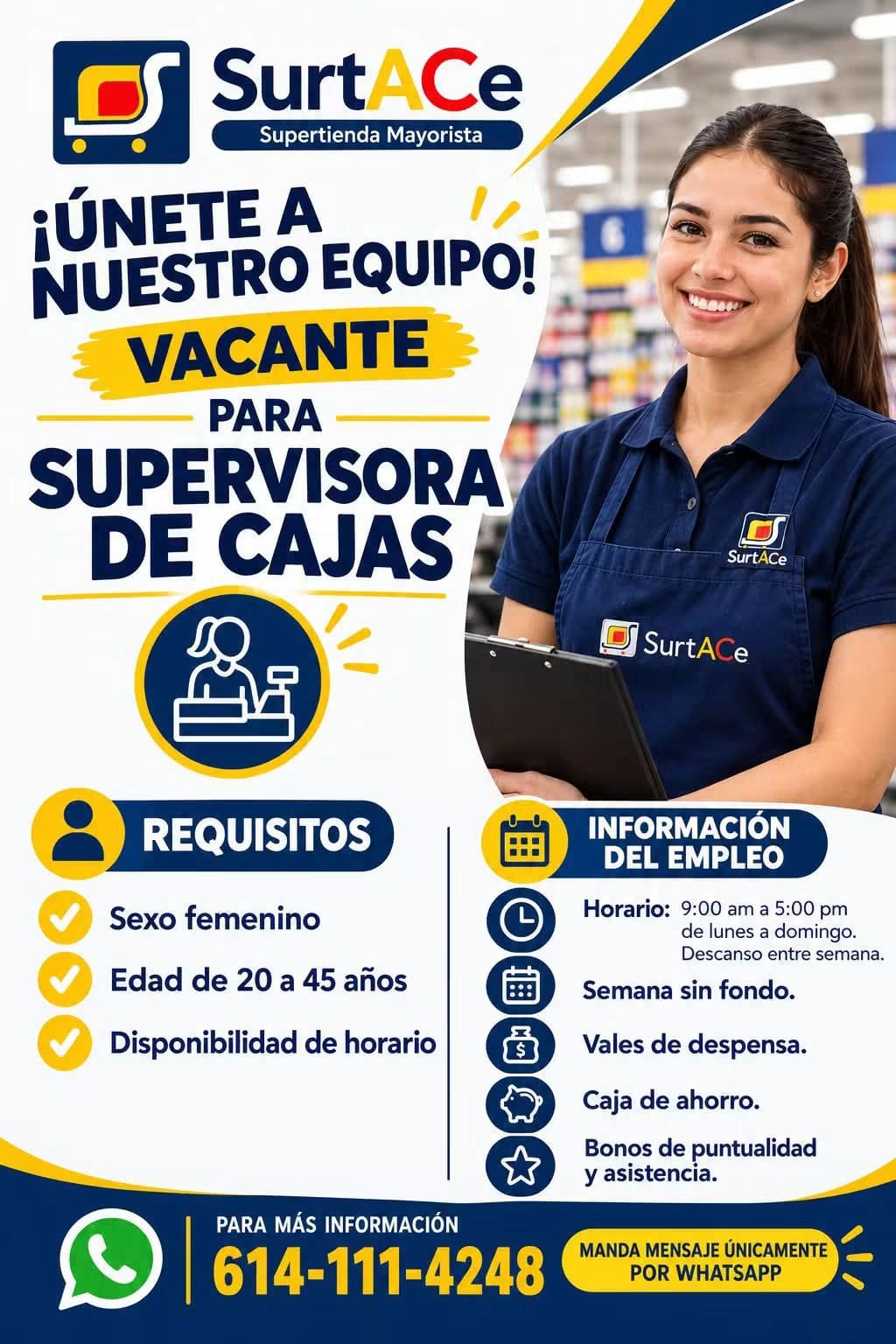 Supervisora de cajas